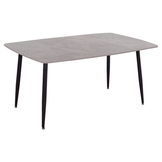 Dining Table Raven Hm18150.13 Ceramic Top In Grey Marble Look 160x80x74hcm.