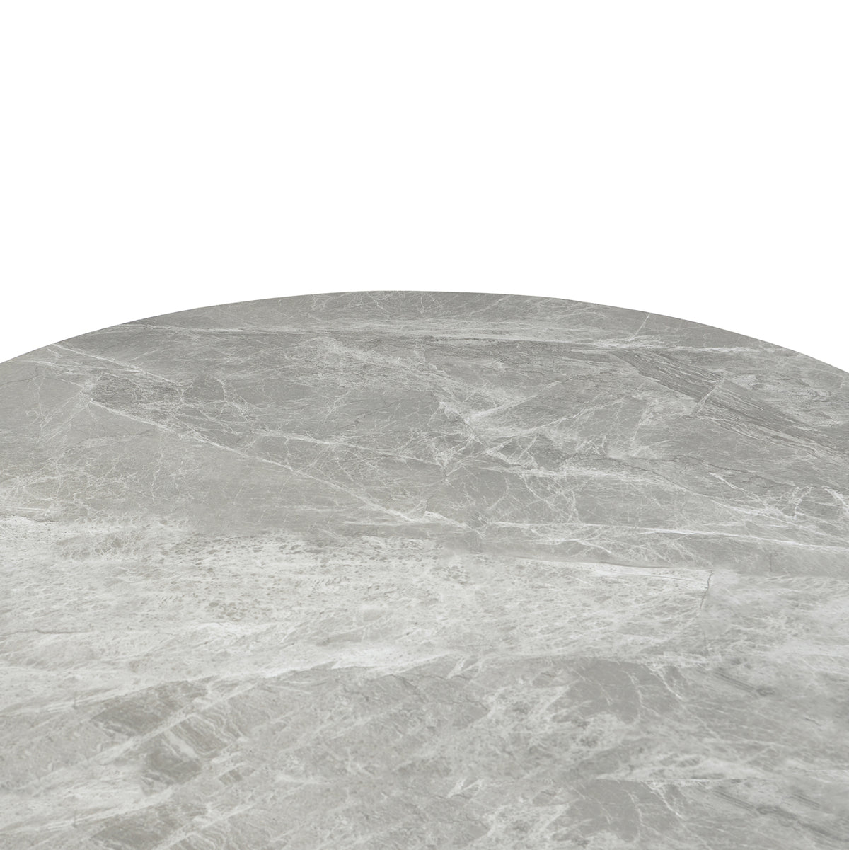 Dining Table Round Charm Hm18465.03 Sintered Stone Top In Grey Marble--black Base Φ120x75hcm.