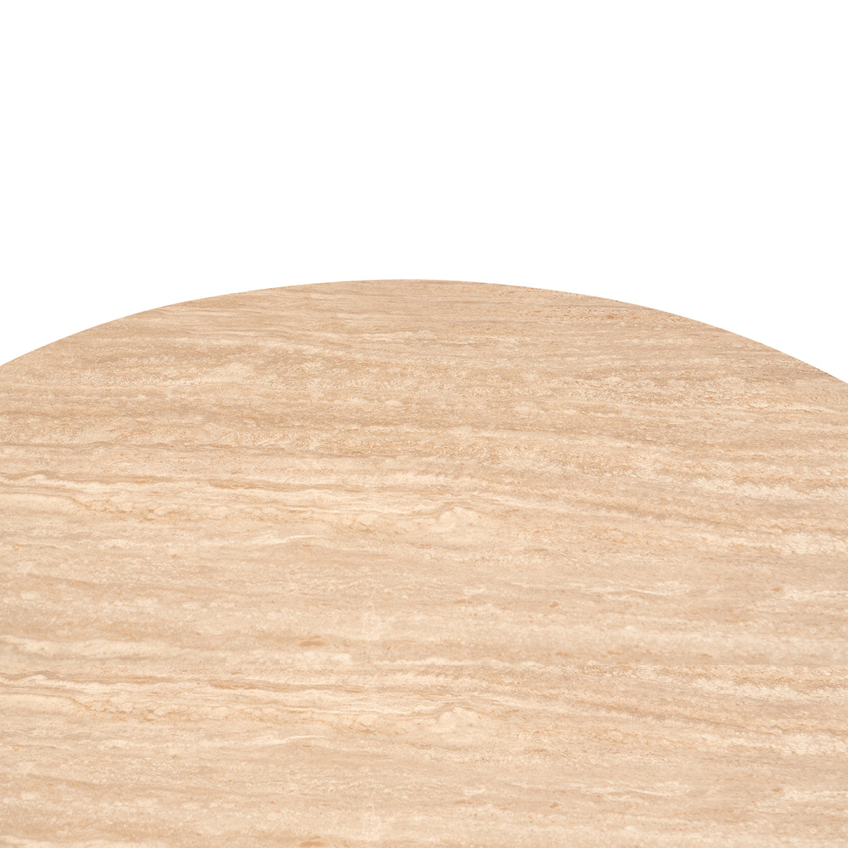 Dining Table Round Charm Hm18465.04 Sintered Stone Top In Travertine--beige Base Φ120x75hcm.