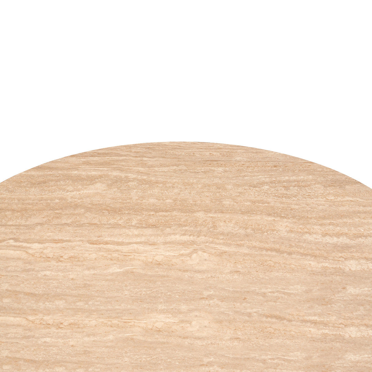 Dining Table Round Charm Hm18465.05 Sintered Stone Top In Travertine--metal Base Φ120x75hcm.