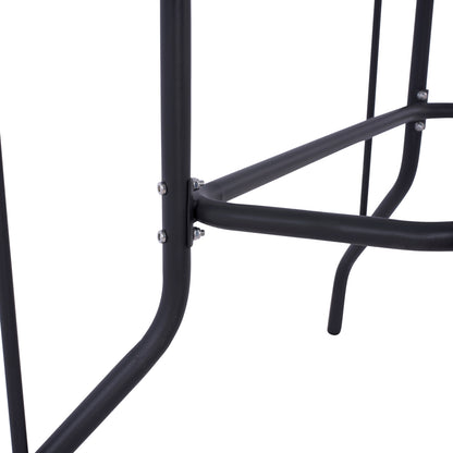 Outdoor Metallic Table Adam Hm5020.01 Dark Grey With Safety Glass Top 110Χ60Χ71hcm.
