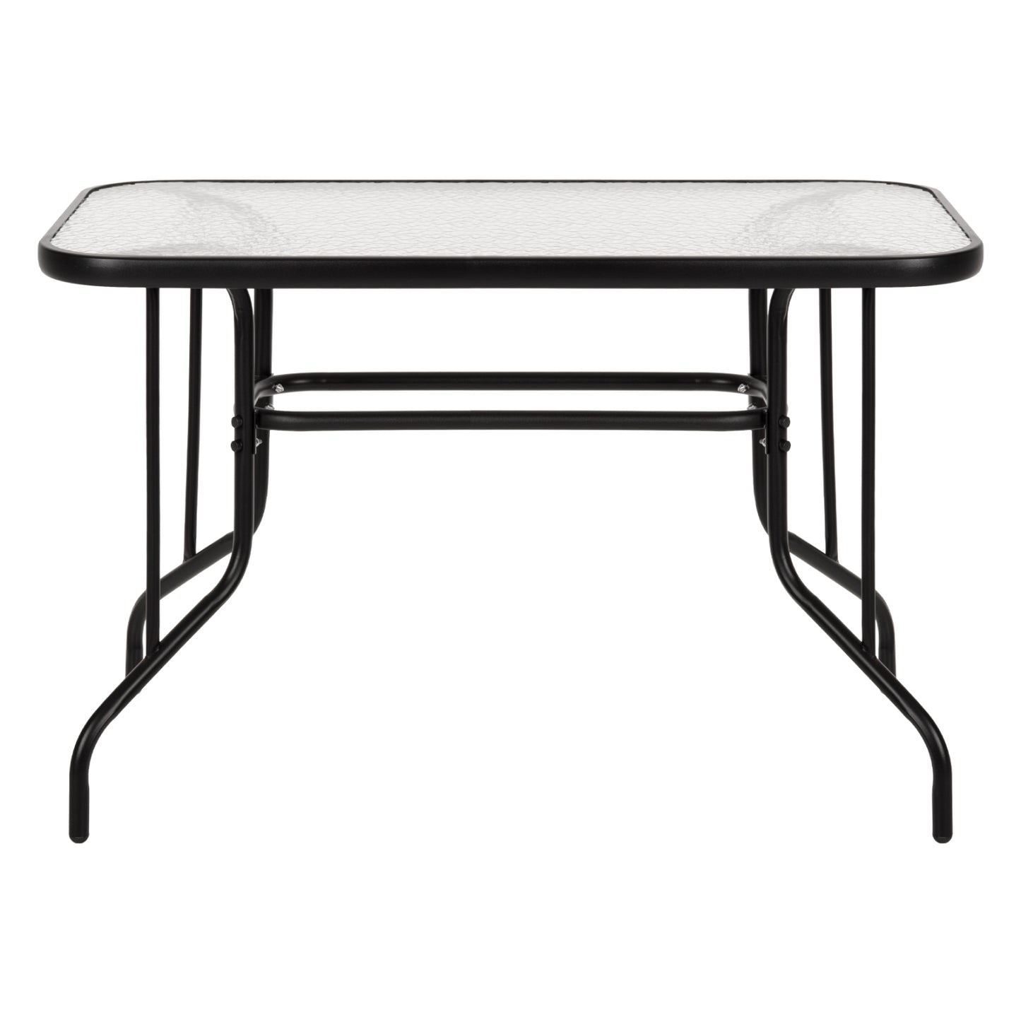 Outdoor Metallic Table Adam Hm5020.03 Black With Reinforced Glass Top 110Χ60Χ71hcm.