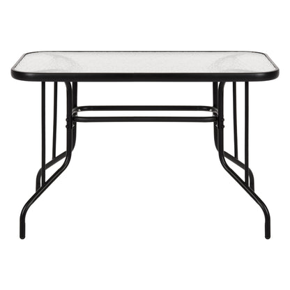 Outdoor Metallic Table Adam Hm5020.03 Black With Reinforced Glass Top 110Χ60Χ71hcm.