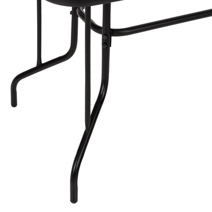 Outdoor Metallic Table Adam Hm5020.03 Black With Reinforced Glass Top 110Χ60Χ71hcm.