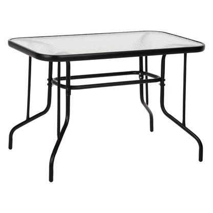 Outdoor Metallic Table Adam Hm5020.03 Black With Reinforced Glass Top 110Χ60Χ71hcm.