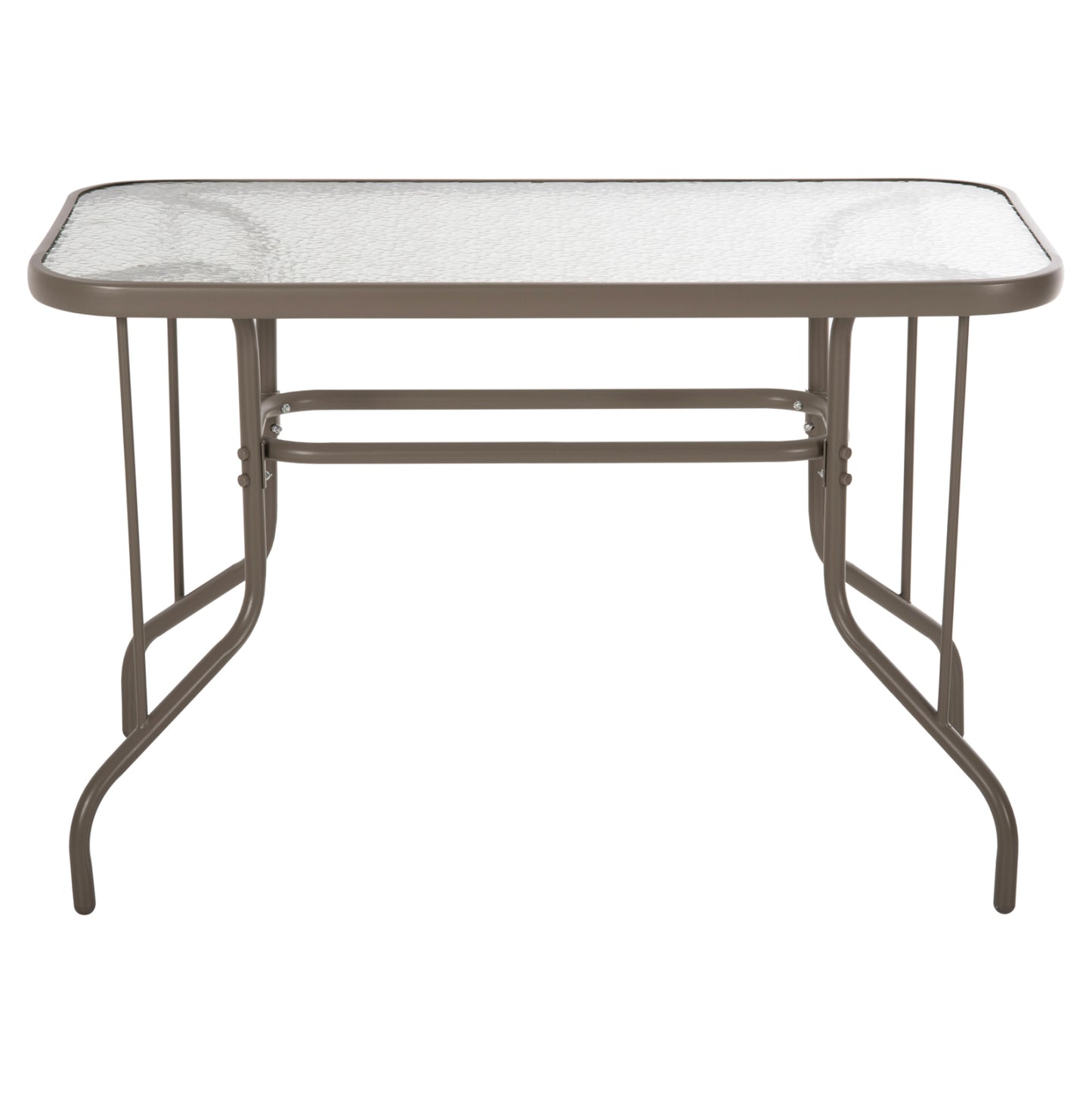 Outdoor Metallic Table Adam Hm5020.04 Champagne Color With Reinforced Glass Top 110Χ60Χ71hcm.