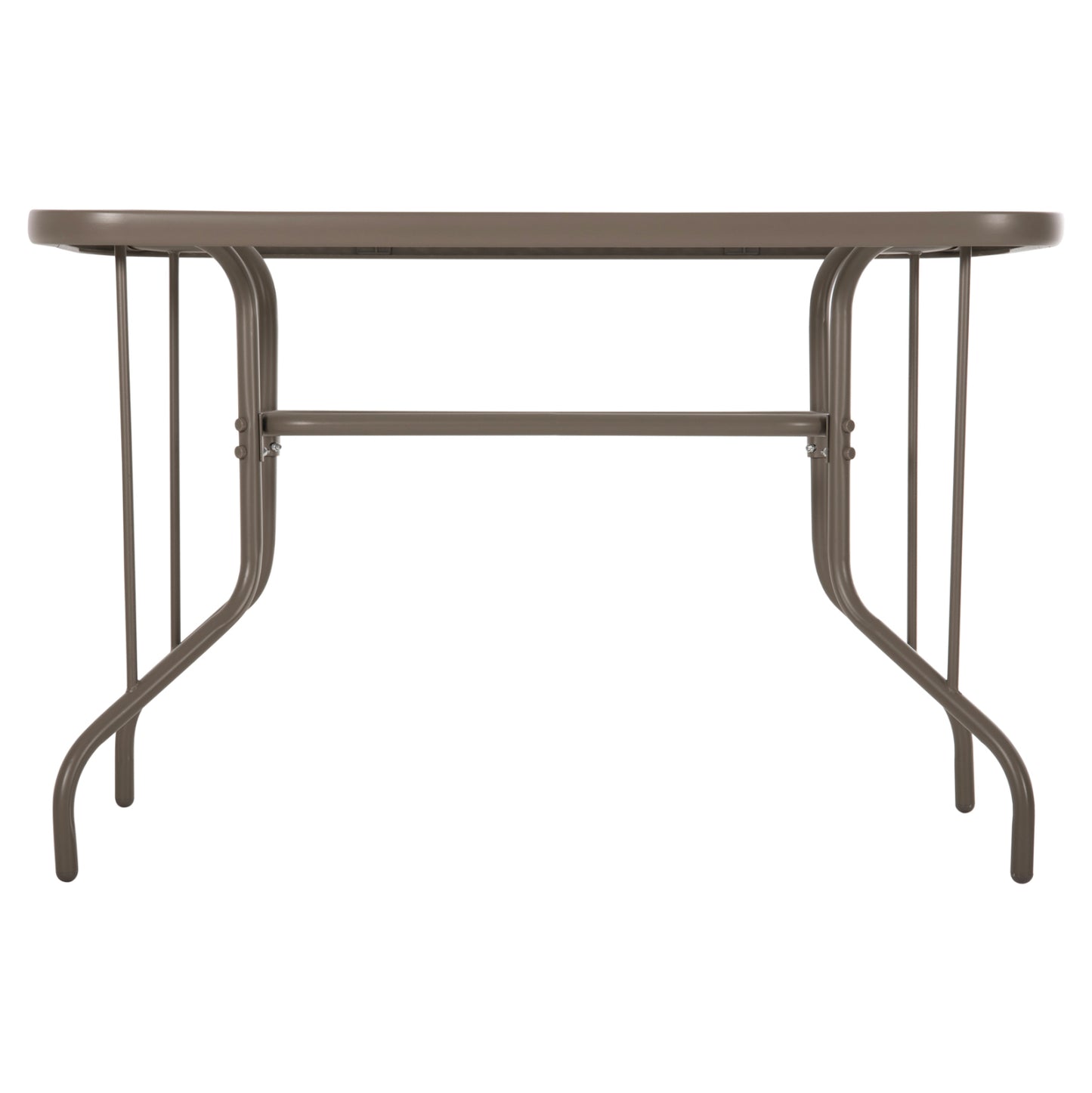 Outdoor Metallic Table Adam Hm5020.04 Champagne Color With Reinforced Glass Top 110Χ60Χ71hcm.