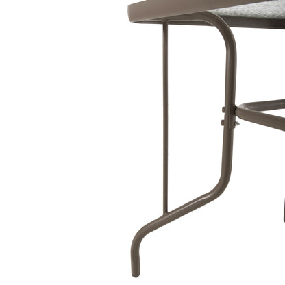 Outdoor Metallic Table Adam Hm5020.04 Champagne Color With Reinforced Glass Top 110Χ60Χ71hcm.