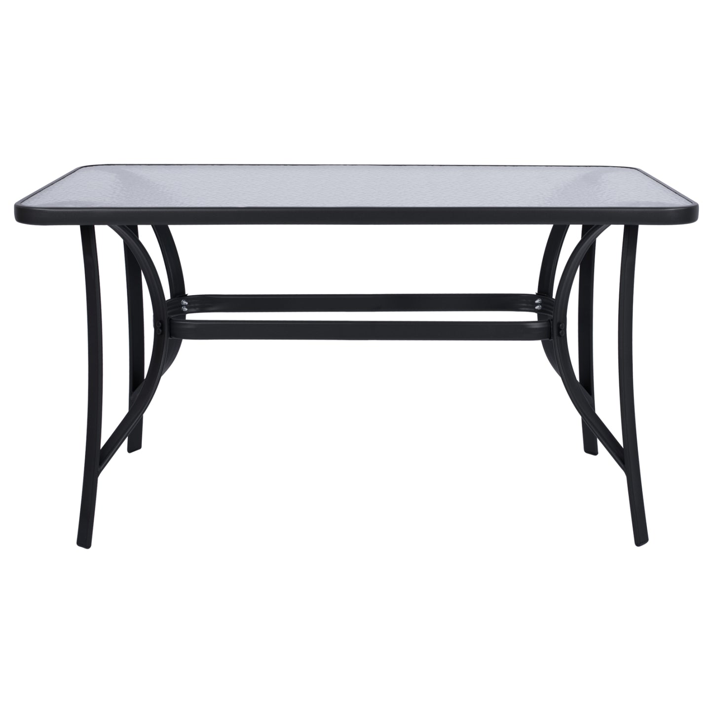 Table Bruno Hm5106.01 Metallic In Grey Color With Tempered Glass Tabletop 140Χ80Χ72hcm.