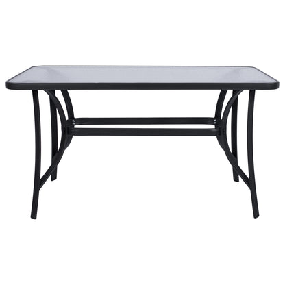 Table Bruno Hm5106.01 Metallic In Grey Color With Tempered Glass Tabletop 140Χ80Χ72hcm.