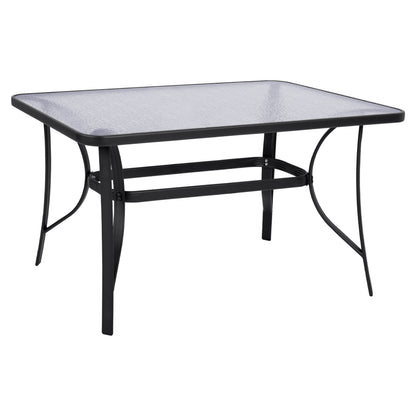 Table Bruno Hm5106.01 Metallic In Grey Color With Tempered Glass Tabletop 140Χ80Χ72hcm.