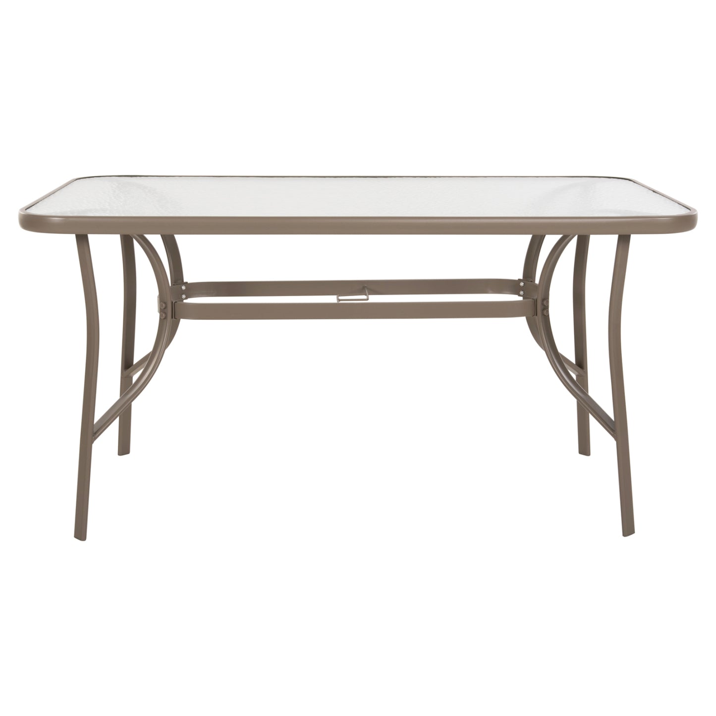 Table Bruno Hm5106.04 Metallic In Champagne Color With Tempered Glass Tabletop 140Χ80Χ71hcm.