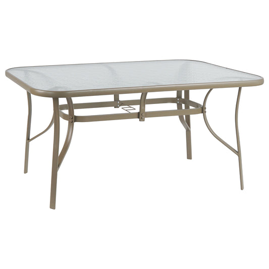 Dining Table Bruno Hm5145.04 Metal In Champagne Color-tempered Glass 150Χ90Χ72hcm.