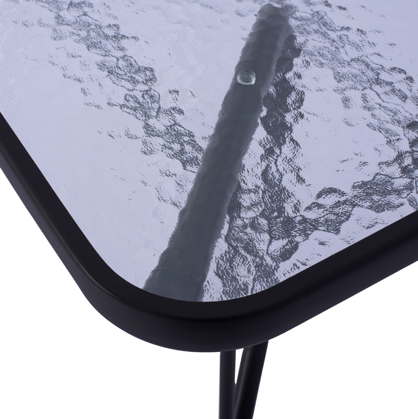 Outdoor Metallic Table Adam Hm5679.01 Grey With Reinforced Glass Top 120Χ70Χ71hcm.