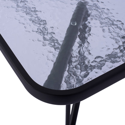 Outdoor Metallic Table Adam Hm5679.01 Grey With Reinforced Glass Top 120Χ70Χ71hcm.