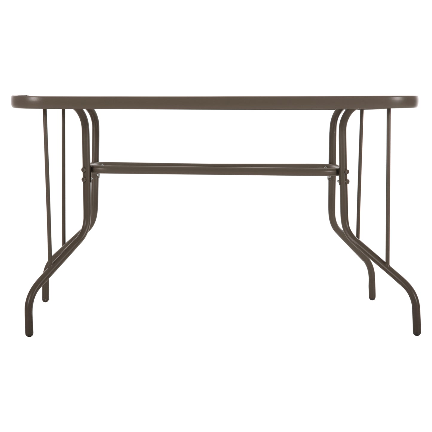 Outdoor Metallic Table Adam Hm5679.04 Champagne Color With Reinforced Glass Top 120Χ70Χ71hcm.