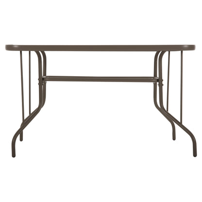 Outdoor Metallic Table Adam Hm5679.04 Champagne Color With Reinforced Glass Top 120Χ70Χ71hcm.