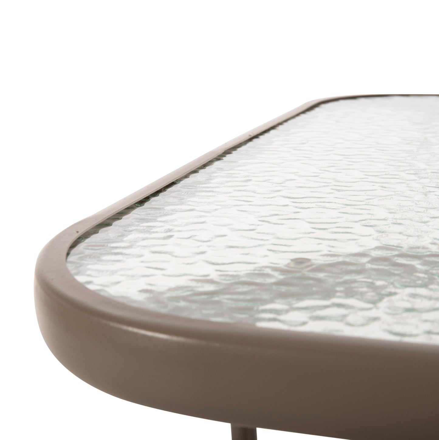 Outdoor Metallic Table Adam Hm5679.04 Champagne Color With Reinforced Glass Top 120Χ70Χ71hcm.