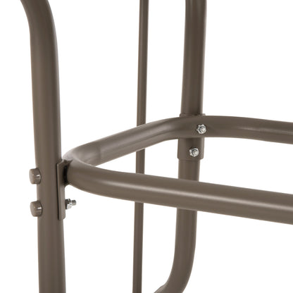 Outdoor Metallic Table Adam Hm5679.04 Champagne Color With Reinforced Glass Top 120Χ70Χ71hcm.