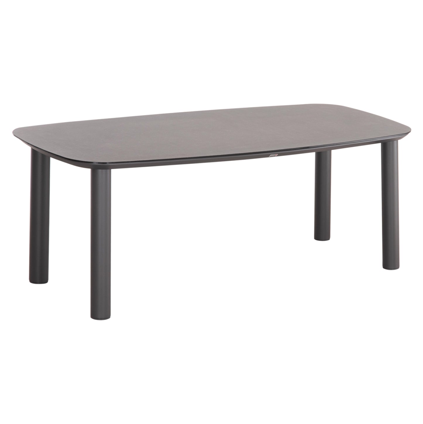 Outdoor Dining Table Dosun Hm6202.01 Dark Grey Aluminum-3d Print Glass Top In Ceramic Look 220x100x75h