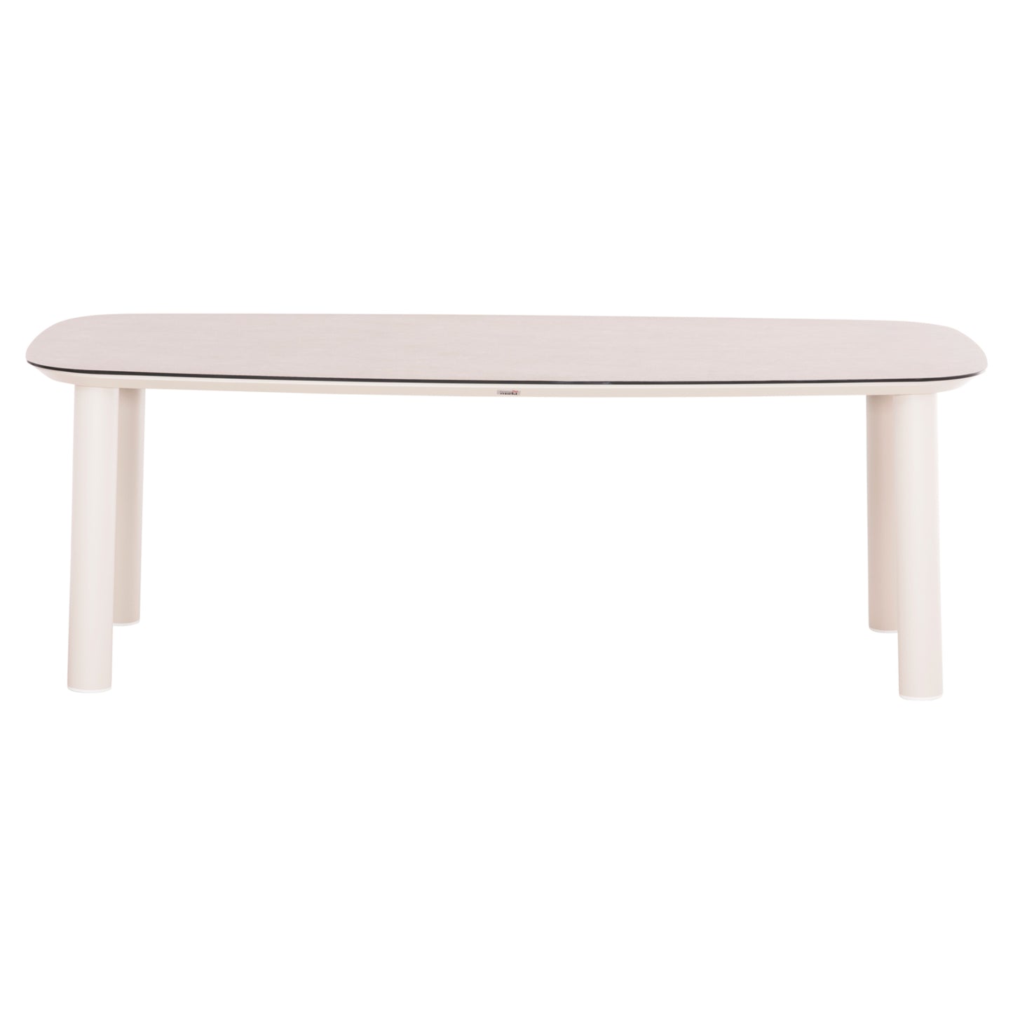 Outdoor Dining Table Dosun Hm6202.02 Cream White Aluminum-3d Print Glass Top In Ceramic Look 220x100x75h