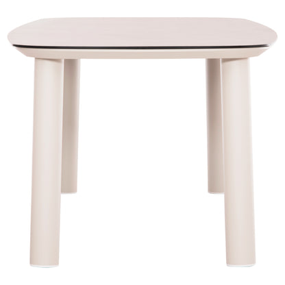 Outdoor Dining Table Dosun Hm6202.02 Cream White Aluminum-3d Print Glass Top In Ceramic Look 220x100x75h