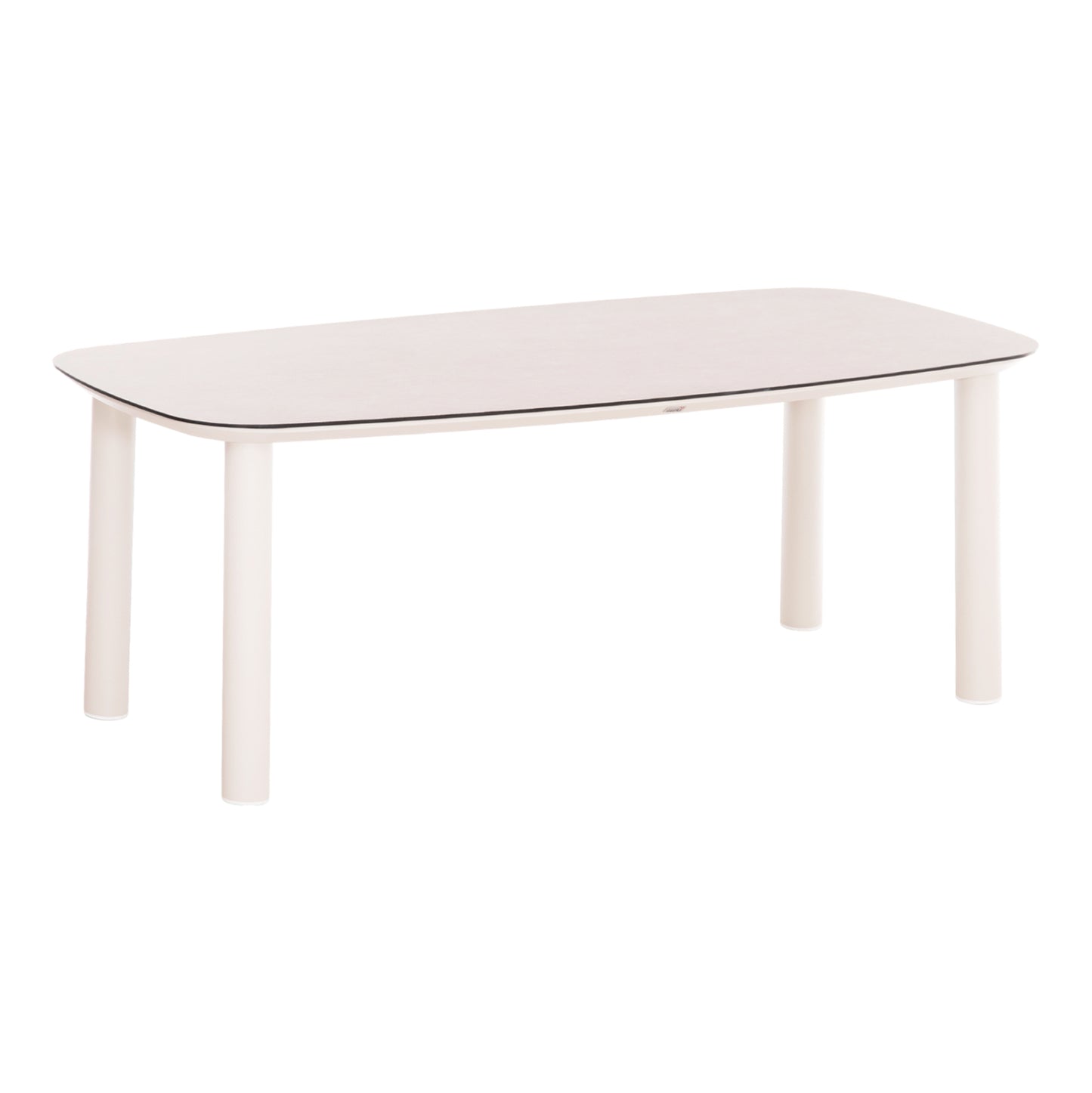 Outdoor Dining Table Dosun Hm6202.02 Cream White Aluminum-3d Print Glass Top In Ceramic Look 220x100x75h