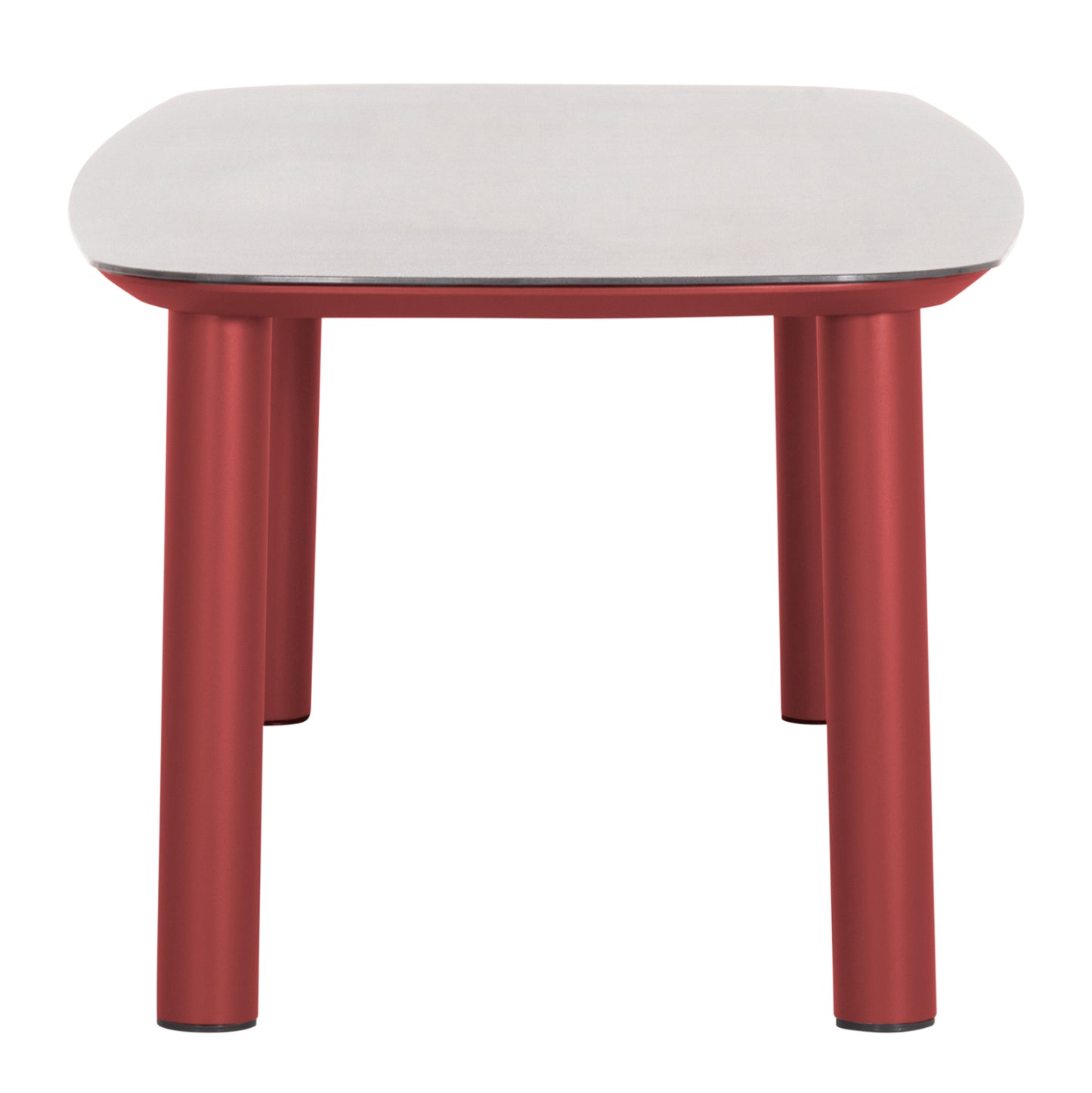 Outdoor Dining Table Dosun Ηm6202.05 Red Aluminum-3d Print Glass Top In Light Grey 220x100x75h