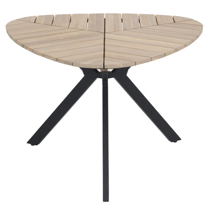Outdoor Table Traden Hm6242 Acacia Wood In Leaf Shape-metal Legs 110x108x76hcm.
