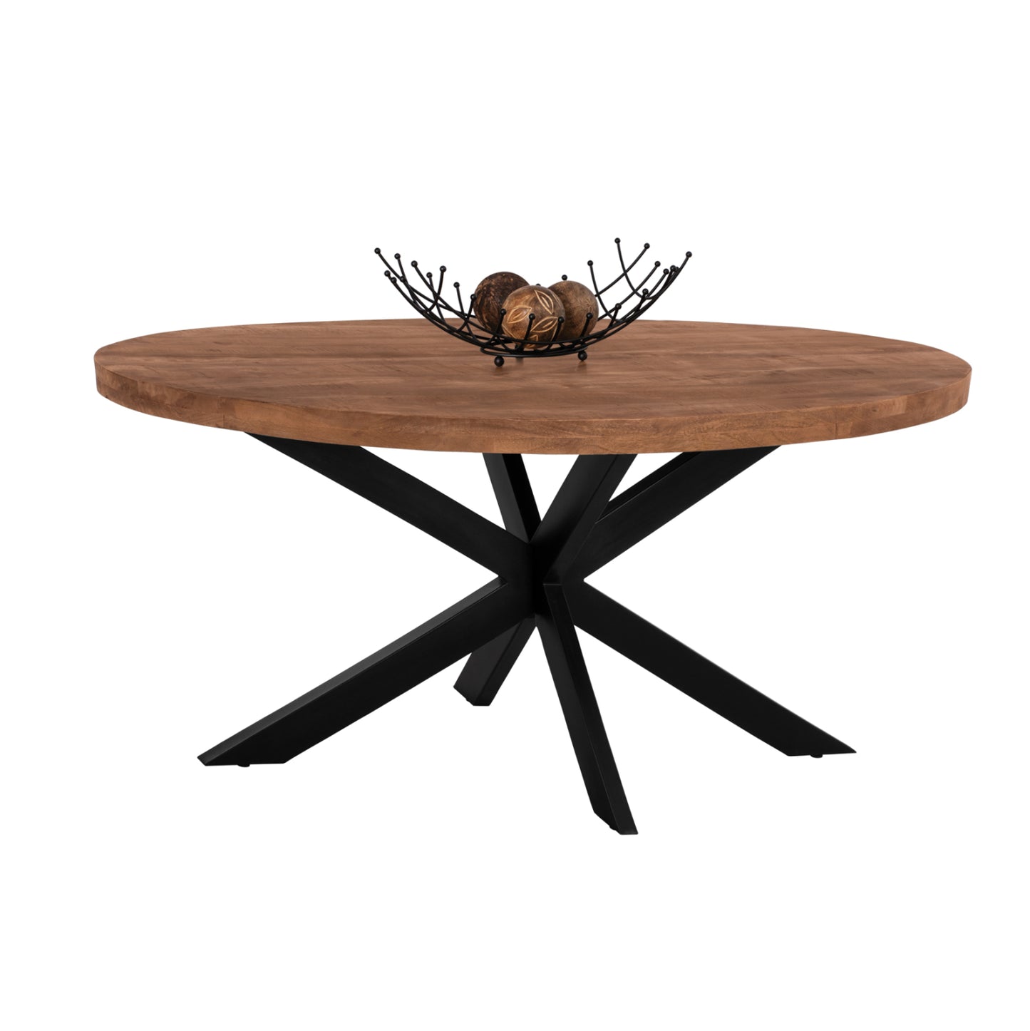 Dining Table Oval Levinho Hm8482.11 Solid Mango Wood 160x90x77h