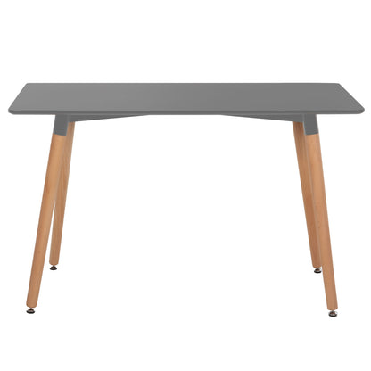 Dining Table Minimal Hm8581.02 Light Grey Mdf-beech Wood Legs In Natural Color 120Χ60x74hcm.
