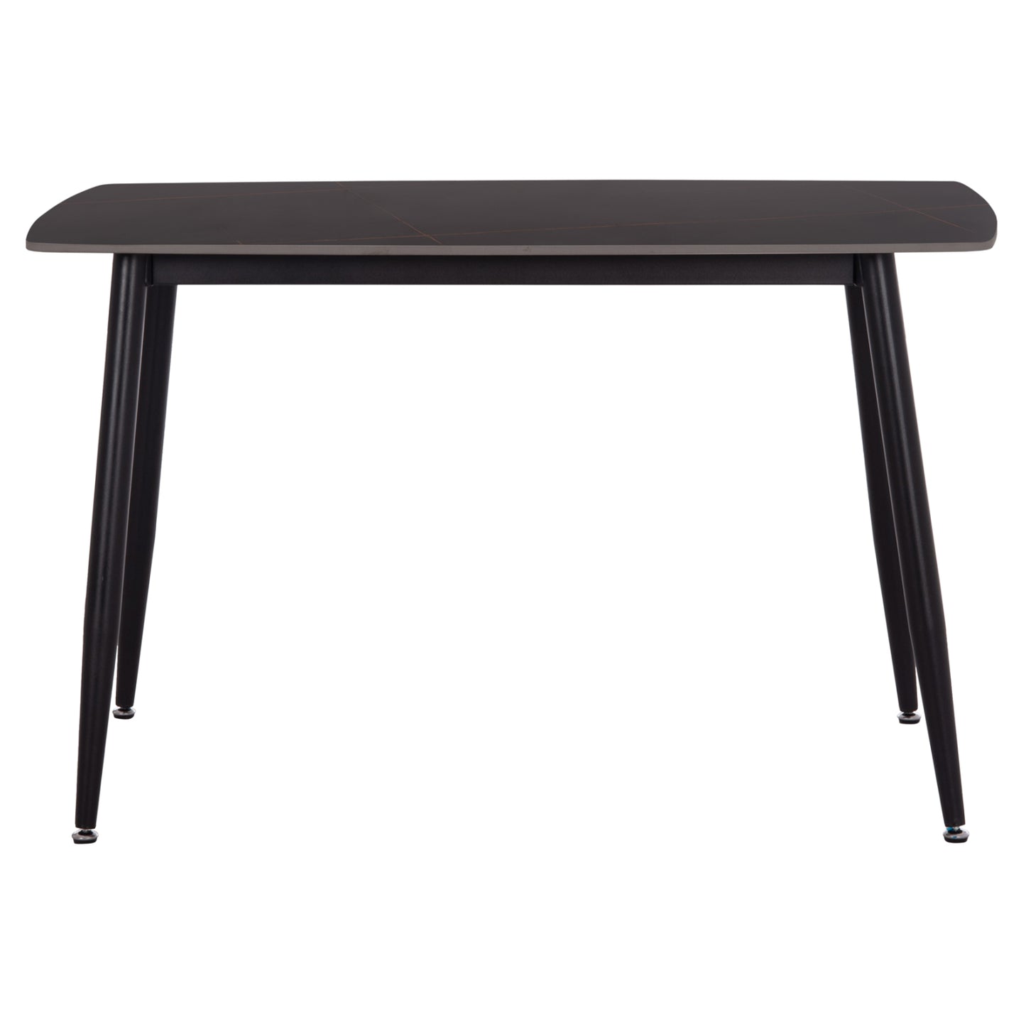 Dining Table Raven Hm9854.02 Ceramic Top In Black Marble-black Metal Legs 117,5x67,5x76hcm.