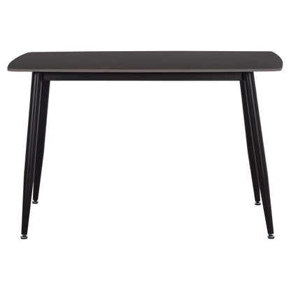 Dining Table Raven Hm9854.02 Ceramic Top In Black Marble-black Metal Legs 117,5x67,5x76hcm.