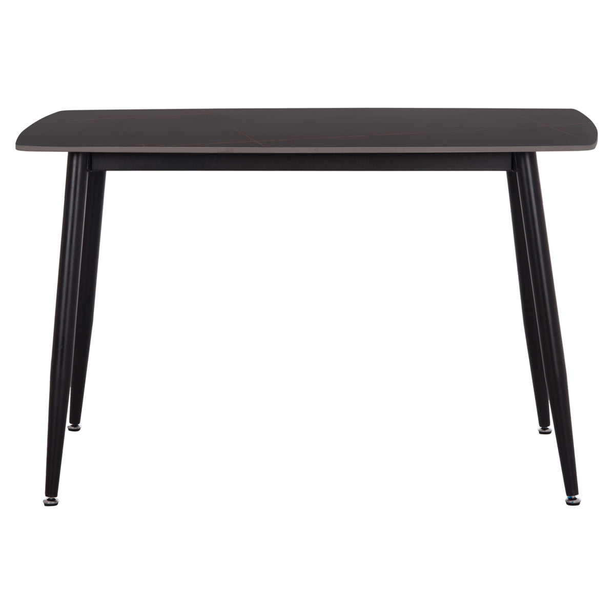 Dining Table Raven Ceramic Top In Black Marble-black Metal Legs 117,5x67,5xH76cm