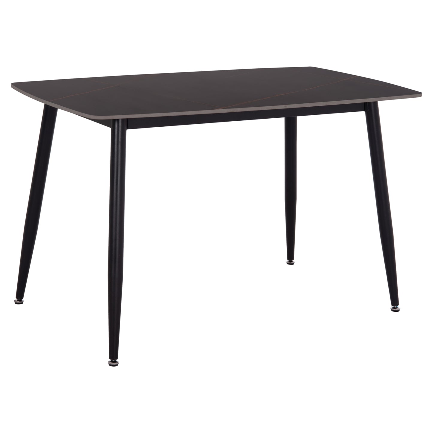 Dining Table Raven Hm9854.02 Ceramic Top In Black Marble-black Metal Legs 117,5x67,5x76hcm.