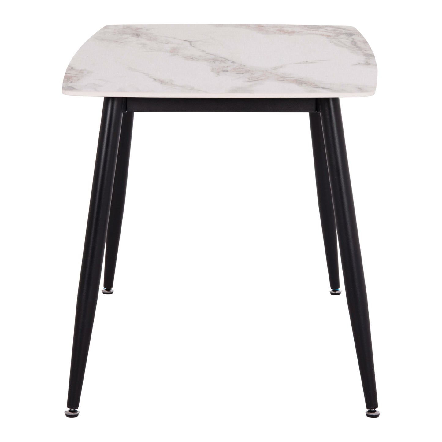 Dining Table Raven Hm9854.04 Ceramic Top In Calacatta Marble Scheme-black Metal Legs 120x70x73hcm.