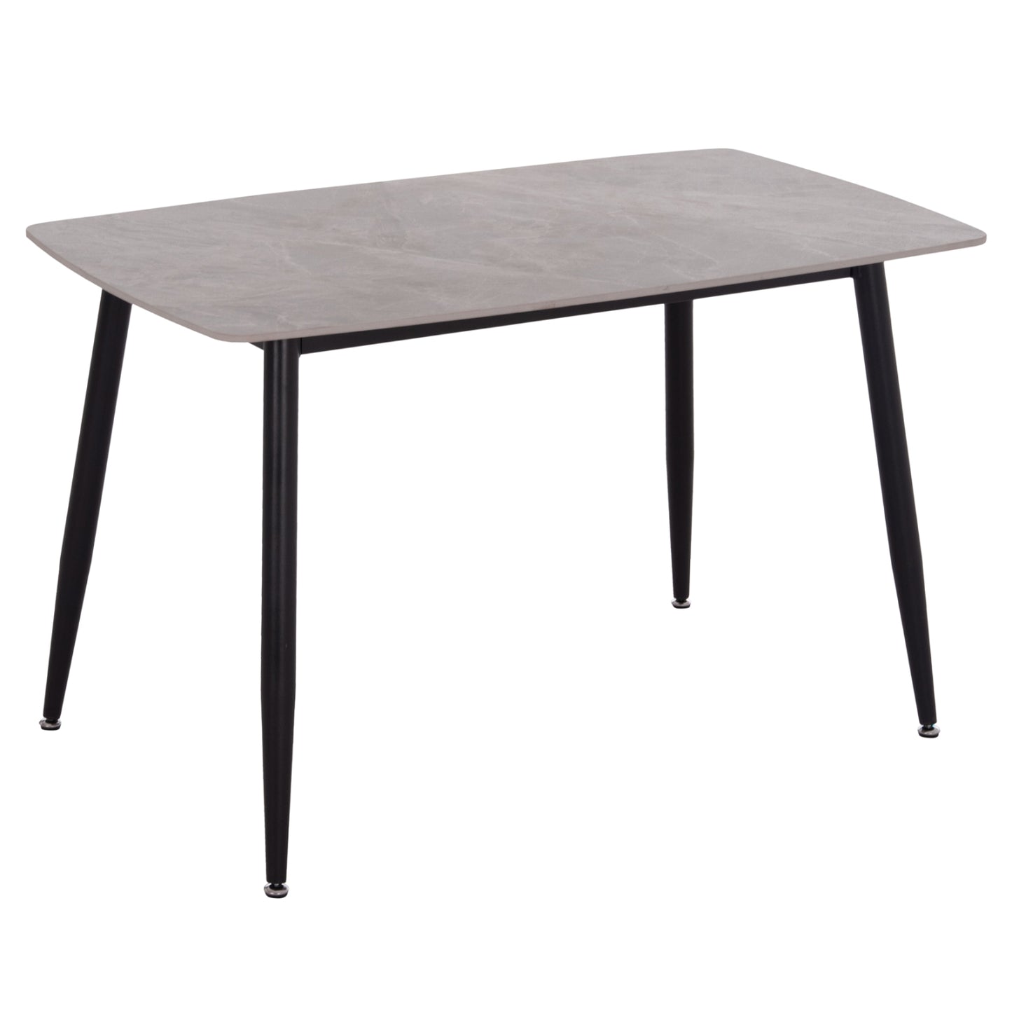 Dining Table Raven Hm9854.13 Ceramic Top In Grey Marble-black Metal Legs 120x70x73hcm.