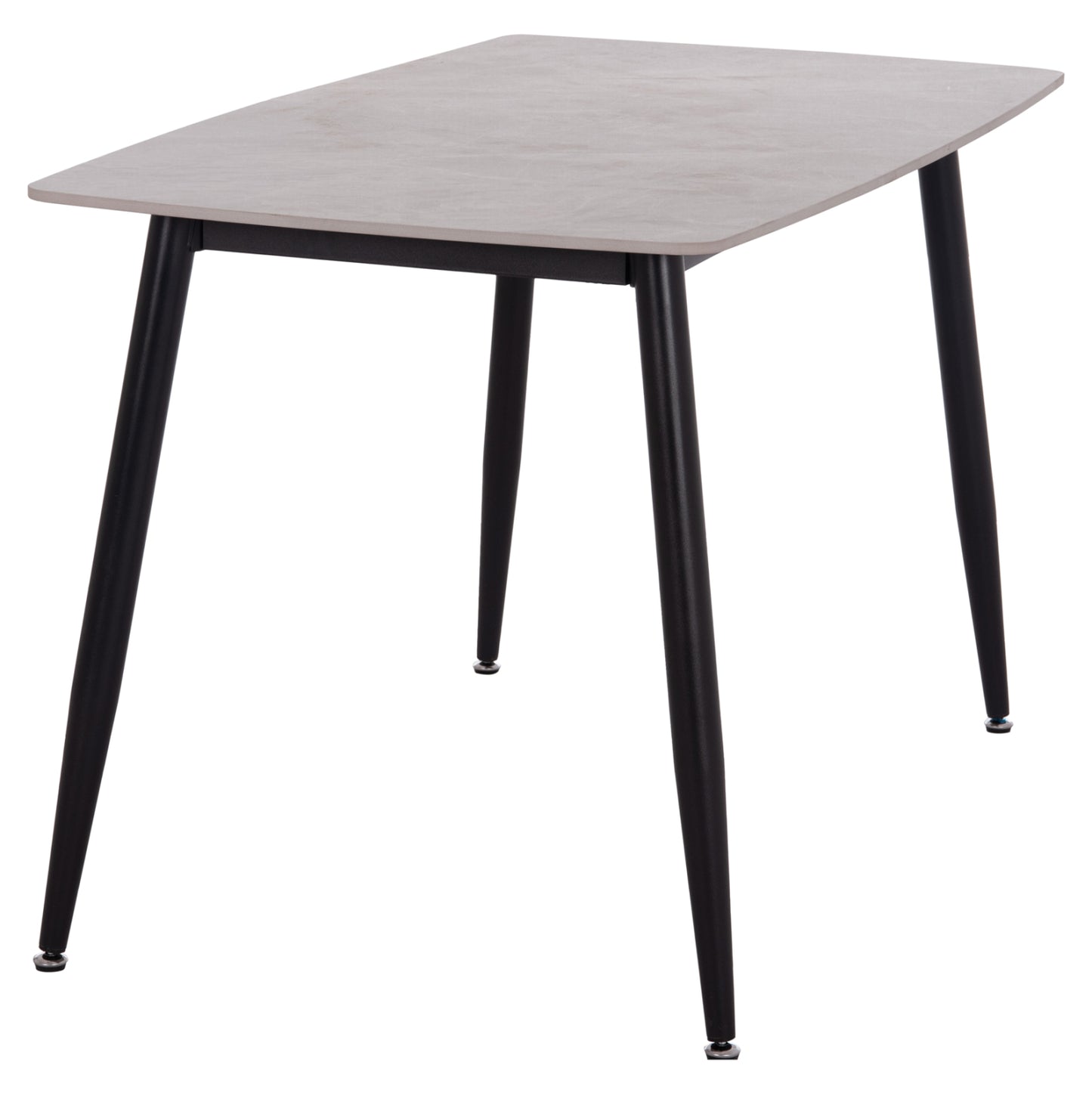 Dining Table Raven Hm9854.13 Ceramic Top In Grey Marble-black Metal Legs 120x70x73hcm.