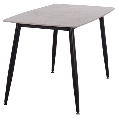 Dining Table Raven Hm9854.13 Ceramic Top In Grey Marble-black Metal Legs 120x70x73hcm.