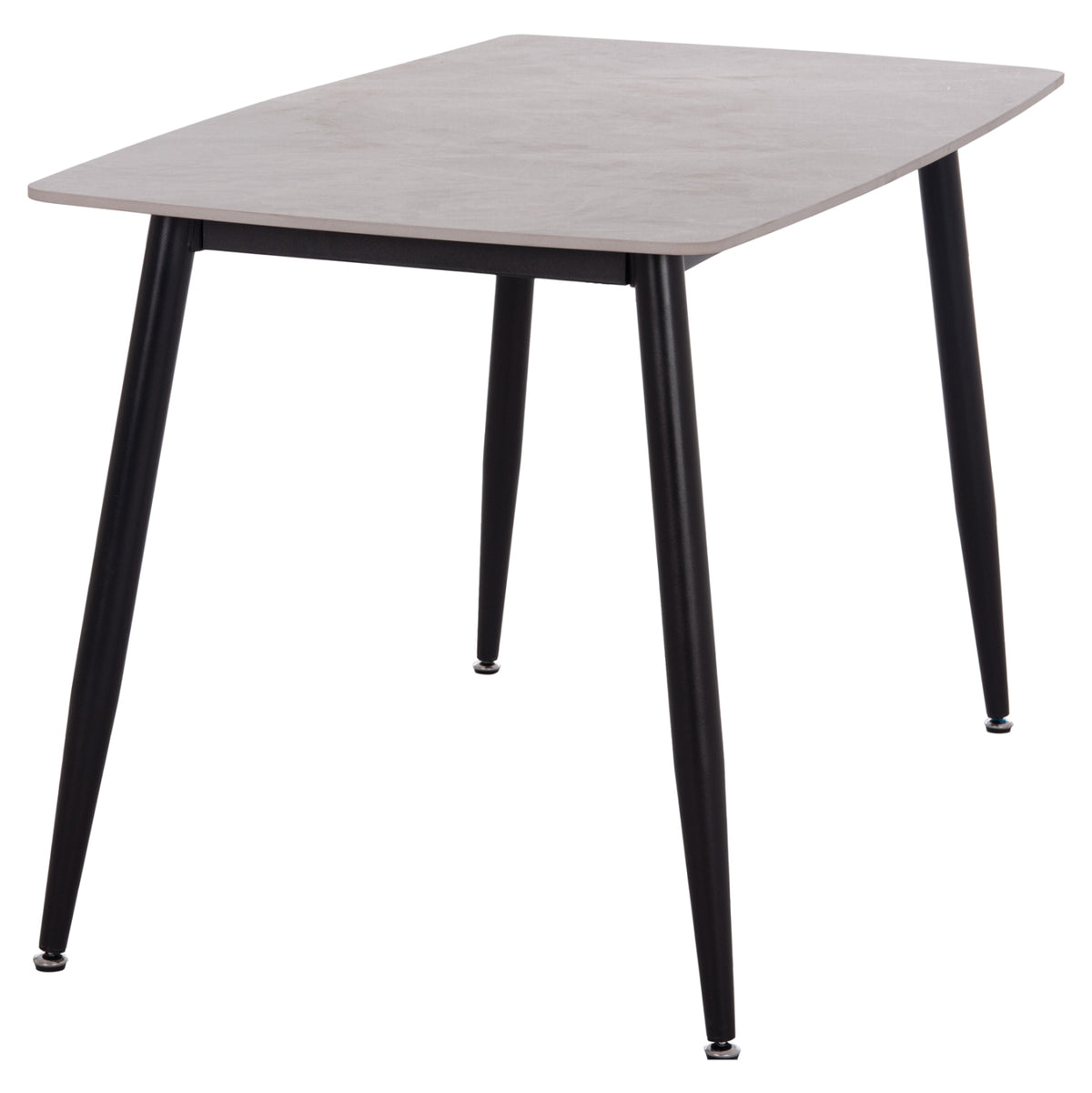 Dining Table Raven Ceramic Top In Grey Marble-black Metal Legs 120x70xH73hcm