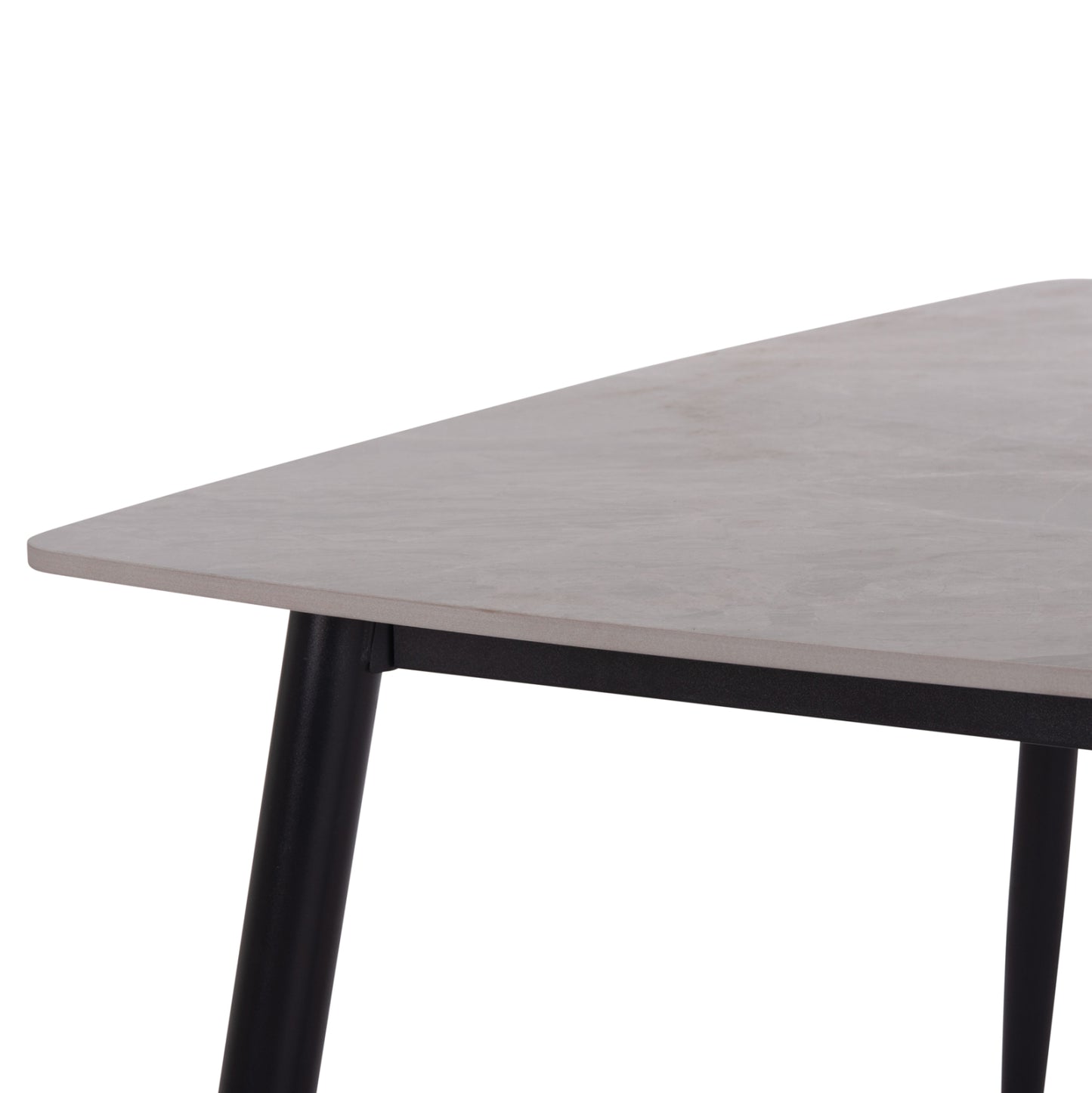 Dining Table Raven Hm9854.13 Ceramic Top In Grey Marble-black Metal Legs 120x70x73hcm.