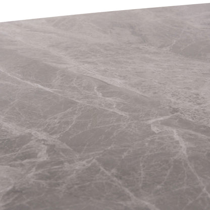 Dining Table Raven Hm9854.13 Ceramic Top In Grey Marble-black Metal Legs 120x70x73hcm.