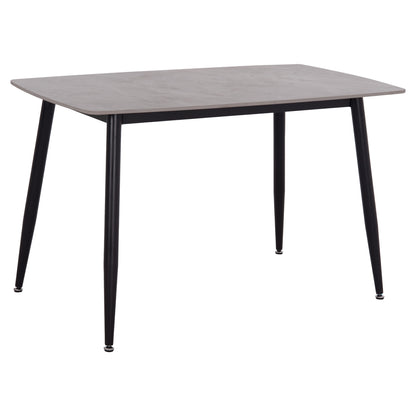Dining Table Raven Hm9854.13 Ceramic Top In Grey Marble-black Metal Legs 120x70x73hcm.