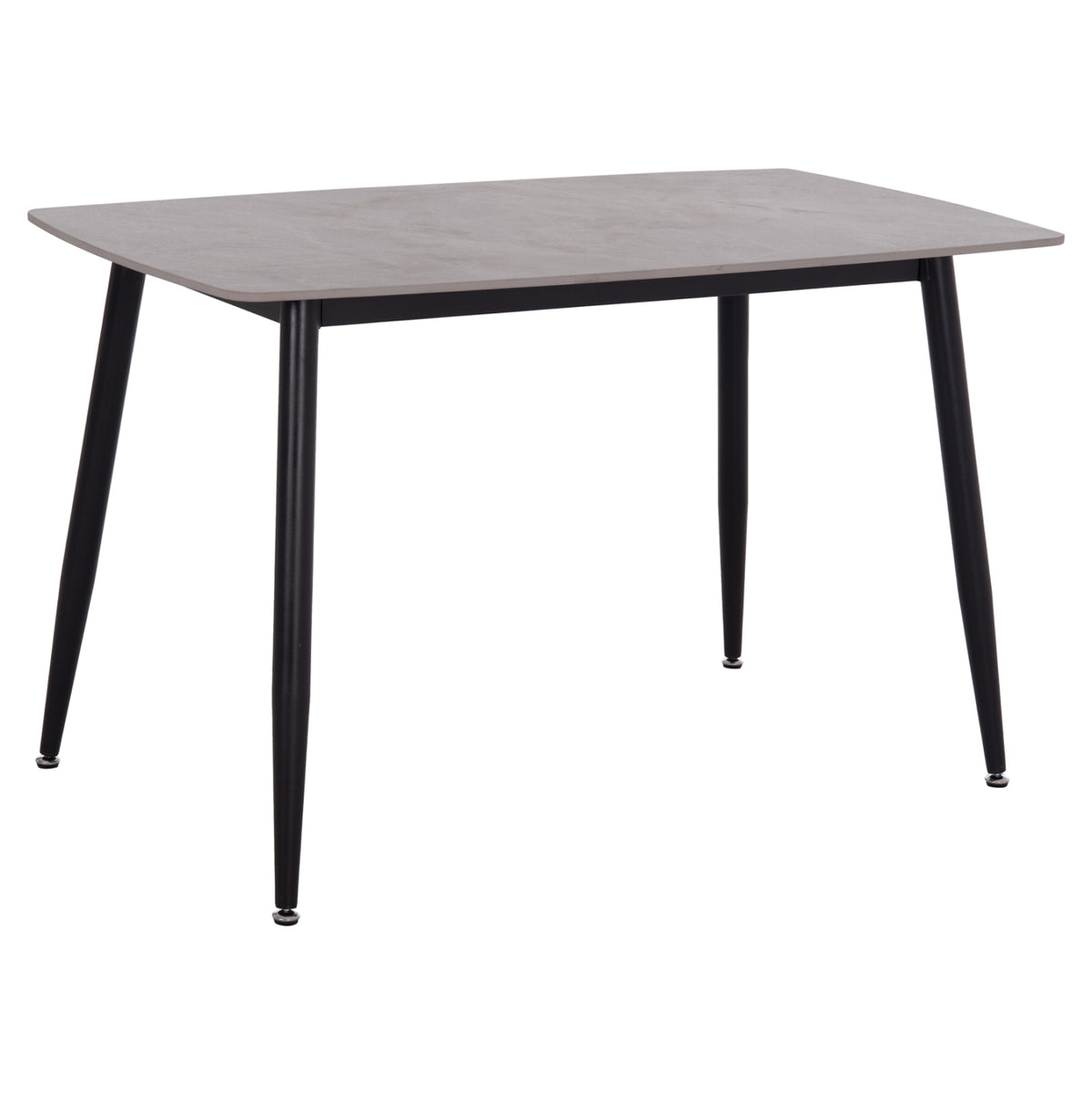 Dining Table Raven Ceramic Top In Grey Marble-black Metal Legs 120x70xH73hcm