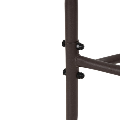 Semicircular Table Lima Hm5967.02 Metal In Brown With Glass Top 70x40x64,5hcm.