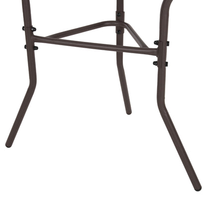 Semicircular Table Lima Hm5967.02 Metal In Brown With Glass Top 70x40x64,5hcm.