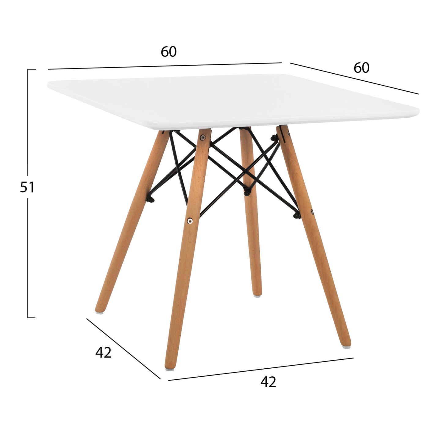 Table Minimal Kid Hm8452.01 White 60x60x51