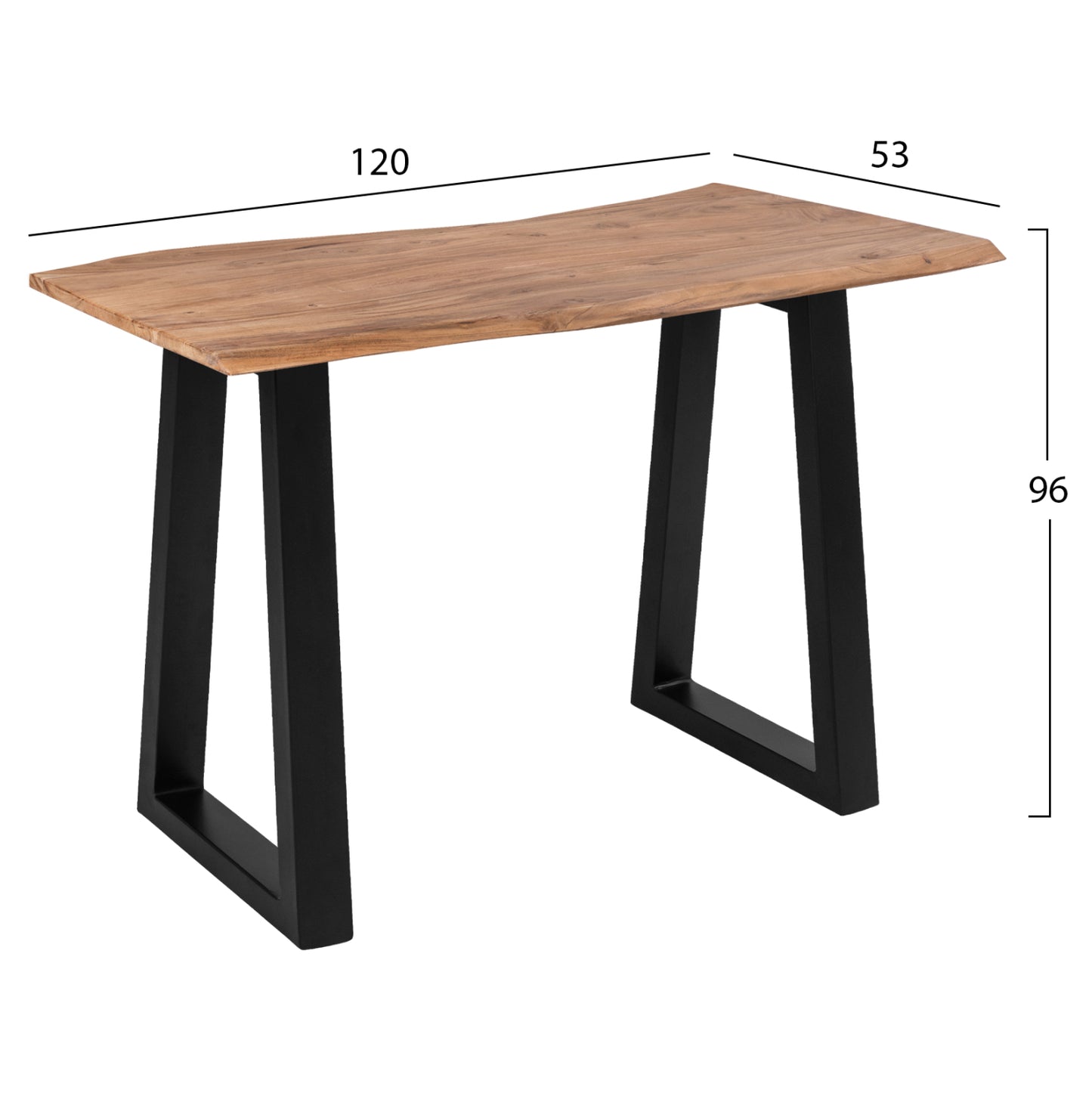 Hm8744.11 Acacia Console Table With Metal Legs 120x53x96h Cm
