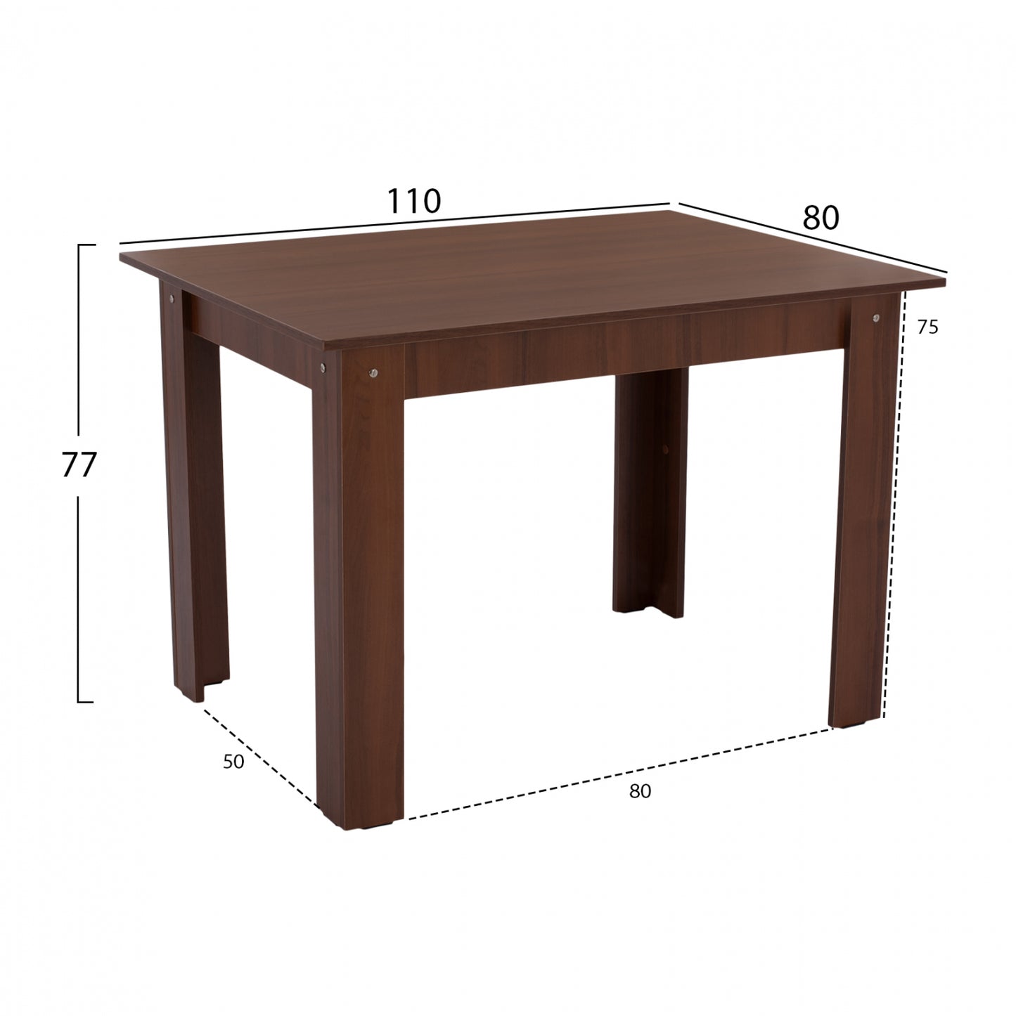 Kitchen Table Kelvin Hm2428.04, Walnut, 110x80x77h