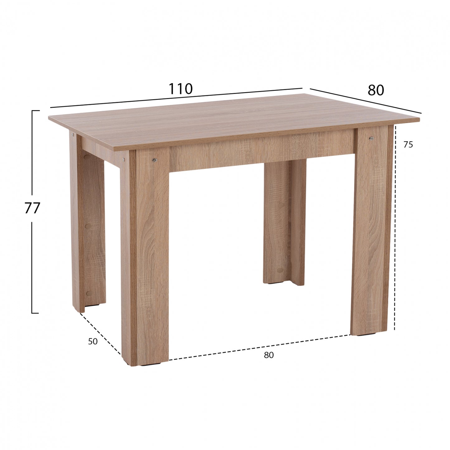 Kitchen Table Hm2428.01 Kelvin Sonoma Oak110x80x77yec.